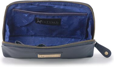 Сумка-косметичка Catwalk Collection Emma (Блакитна) - шкіряна, середнього розміру для ручної сумки
