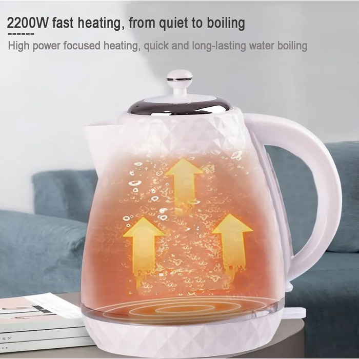 Електричний чайник SOKANY SK-1032, 2200W, 1.7L, з фільтром від накипу, автовимкненням, індикатором рівня води, поворотним підставою, чорний
