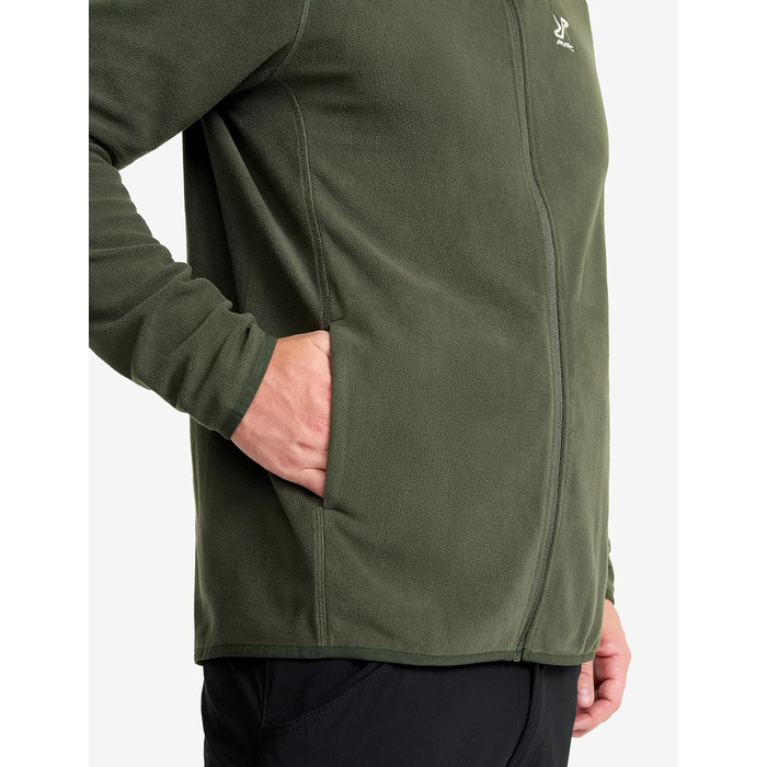 Флісова худі RevolutionRace Hiker для чоловіків, легка та еластична, чорна (S, Kambaba green)