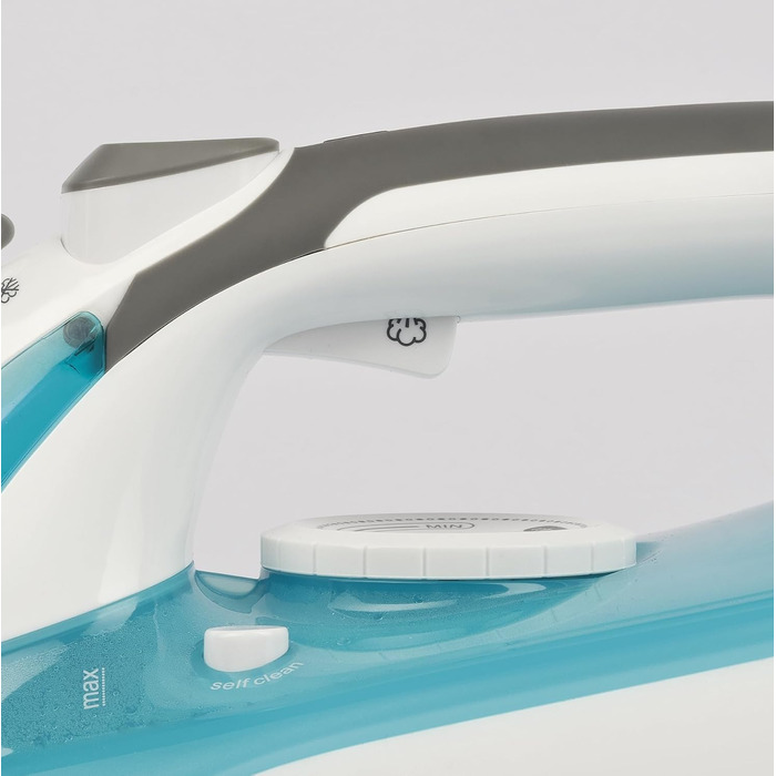 Праска відпарювач G3 Ferrari Ermes, 2500 Вт, керамічна підошва, 340 cc, 150 г/хв, самоочищення, захист від накипу та протікання, 51 мікроотвір, білий/світло-блакитний