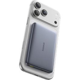Power Bank Baseus Picogo AM41: 10000mAh, Qi2 Magsafe, 27W PD, бездротова зарядка 15W, USB-C, для iPhone 17/16/15/14/13/12, Space Gray
