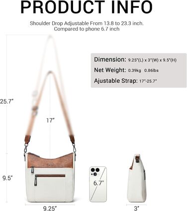 Сумка жіноча через плече Shrrie бежево-коричнева з ременем, екошкіра, трендова хобо-сумка для подорожей