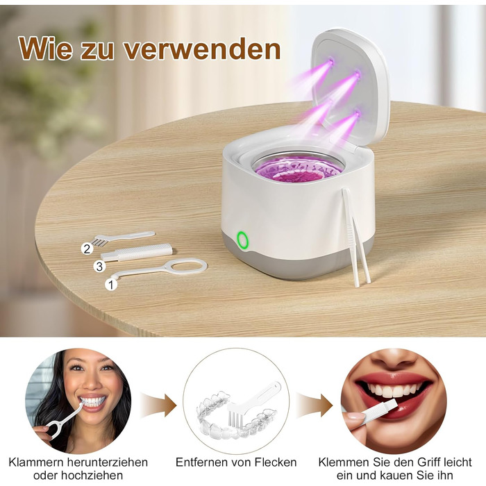 Ультразвуковий очищувач для зубних кап, брекетів та ювелірних виробів UV 45000Hz 24W - Dental Pod