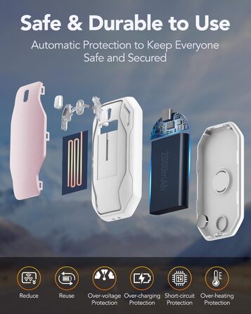 Електричні грілки для рук PHEJIE, 2 шт. - 3 режими нагріву, портативні, для активного відпочинку, кемпінгу, подарунок для жінок та чоловіків (рожево-білі)