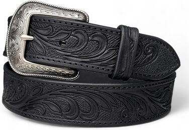 Чоловічий шкіряний ремінь Daniel's Artplanet Westerngürtel, 3.8 см, ручної роботи, з гравіюванням, чорний (підходить до джинсів 32-34)