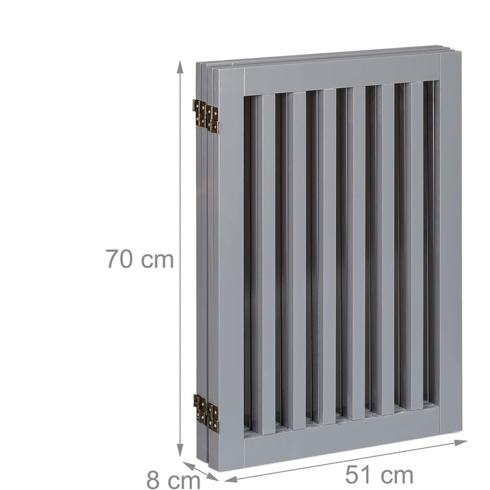 Захисне ворота Relaxdays для собак, розкладне, сіре (70 x 207 см)