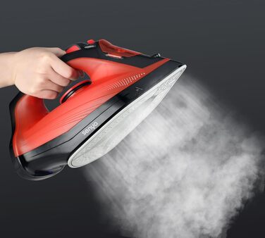 Бездротовий парогенератор SENYA Simple Move V2 - 2400 Вт, 35 г/хв, керамічна підошва, вертикальне прасування, червоний