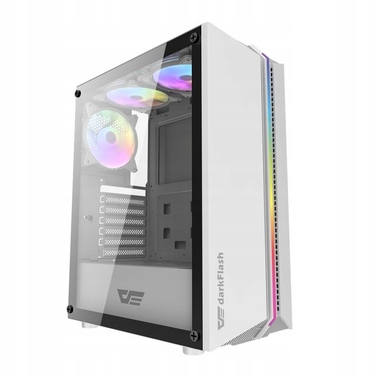 Корпус для комп'ютера darkFlash DK151 LED білий, Midi Tower, 3 RGB вентилятори