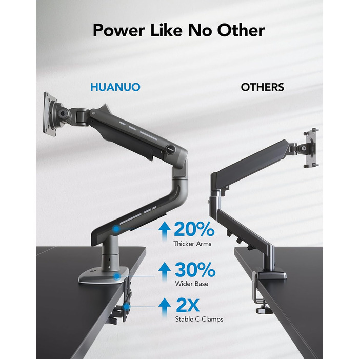 Кріплення для монітора HUANUO для Ultrawide екранів до 49 дюймів, 18 кг, регульований кронштейн, VESA 100x100mm, без RGB підсвітки