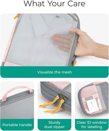 Набір органайзерів для одягу BAGSMART 6 шт. з мішком для білизни - набір кубиків для подорожей, рюкзака, валізи