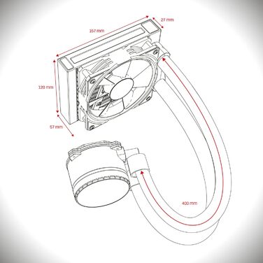 Система водяного охолодження EMPIRE GAMING Guardian G-V20 AIO для ПК - 240 мм, ARGB, Intel/AMD