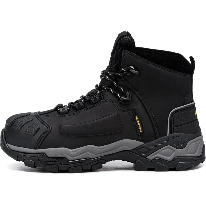 Черевики робочі чоловічі LARNMERN S3, водонепроникні, антистатичні, з металевим підноском, для будівництва, комфортні, чорні, 45 EU, широкі