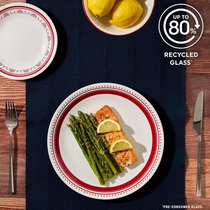 Corelle Everyday Набір посуду на 6 осіб (18 предметів), міцний та екологічний, Sadie