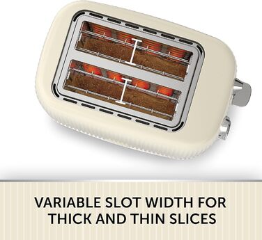 Тостер Breville Multiwave 2-шкіфковий Vanille Creme, кремово-сріблястий | VTR003