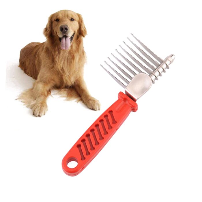 Набір гребінців для грумінгу тварин POPETPOP (3 шт.) - гребінець для вичісування шерсті котів та собак, середній, червоний