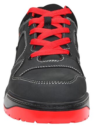 Робочі черевики ELTEN MAVERICK чорно-червоні Low ESD S3 для чоловіків, шкіряні, зі сталевим підноском, легкі, спортивні, розмір 44 EU