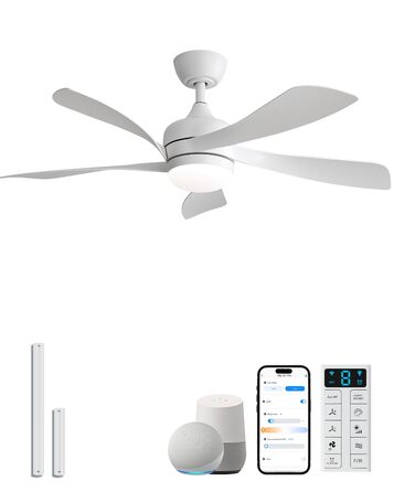 Стельовий вентилятор Sofucor Smart з підсвічуванням 114 см: LED, DC мотор, Alexa/APP, пульт, 6 швидкостей, режими зима/літо