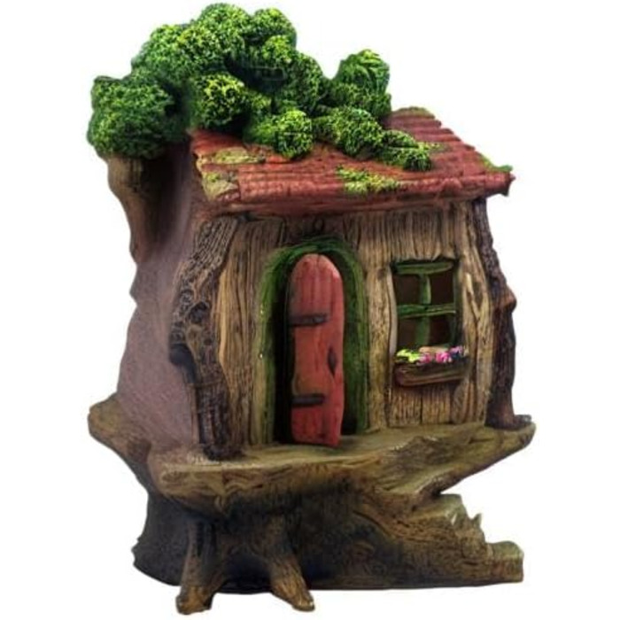 PRETMANN's Fairy Garden House - large fairy tree house with a door that opens - 22.9 cm high - fairy garden accessories