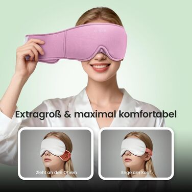 Маска для сну з Bluetooth навушниками LOVE EYE 3D, бамбукова, для чутливих очей та сну на боці, чорна (червона)
