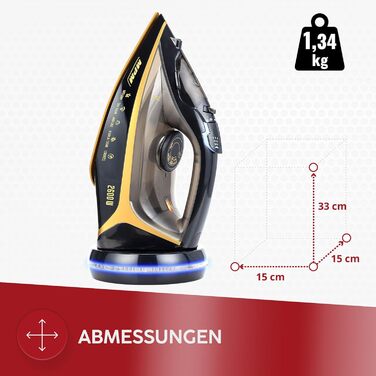 Пароочисник MPM MZE-26 бездротовий з керамічною підошвою, 2600 Вт - Anti-Drip, Self-Clean, LED-дисплей, 2 режими, з/без кабелю