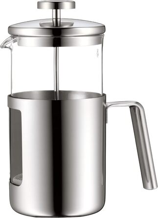 WMF Kult Coffee Press 1l, French Press, Coffee Maker for 6 Cups, Glass, Brushed Cromargan Stainless Steel, Dishwasher Safe