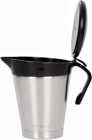 Rorence 950 ml Stainless Steel Thermos Saucepan with Flip Lid, Double Insulated Sauce Pot/Sauce Jug/Thermos Sauce Pot for Dinner Parties