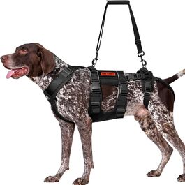 Шлейка для собак OneTigris SKYEWALKER, чорна, XL (39-64 кг) з регулюванням, для підтримки та реабілітації