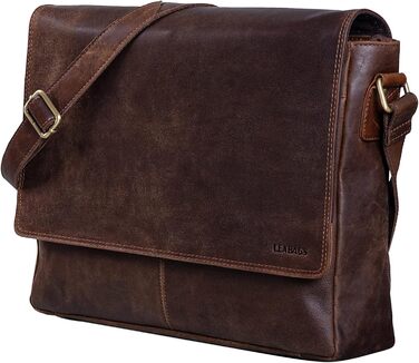 LEABAGS Лaptовна сумка Оксфорд шкіряна чоловіча/жіноча 15 дюймів – Messenger Bag з натуральної шкіри – робоча сумка, сумка через плече 38x31x10 см