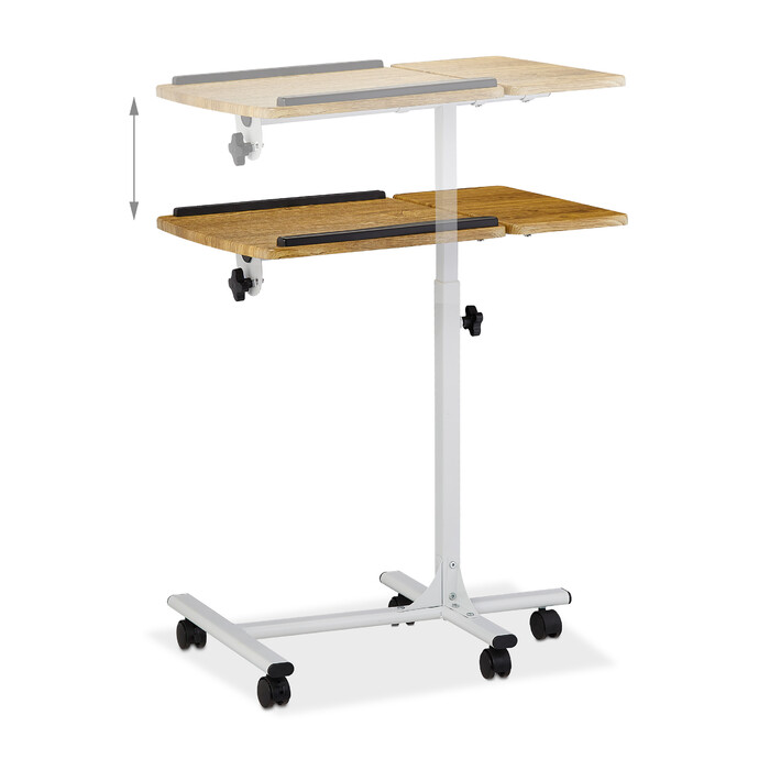Relaxdays Adjustable Laptop Table with Wheels