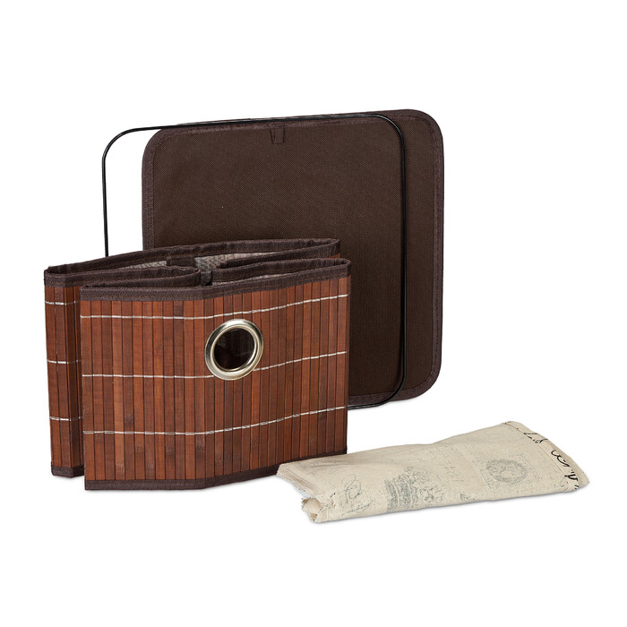 Relaxdays Brown Bamboo Storage Basket
