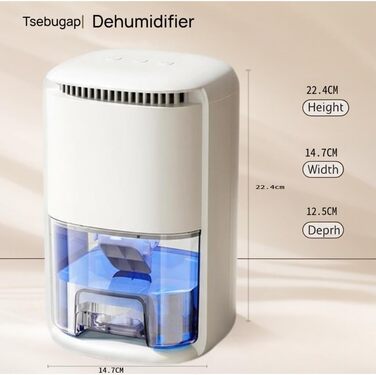 Електричний осушувач повітря 1000 мл для дому, авто, ванної кімнати (білий)