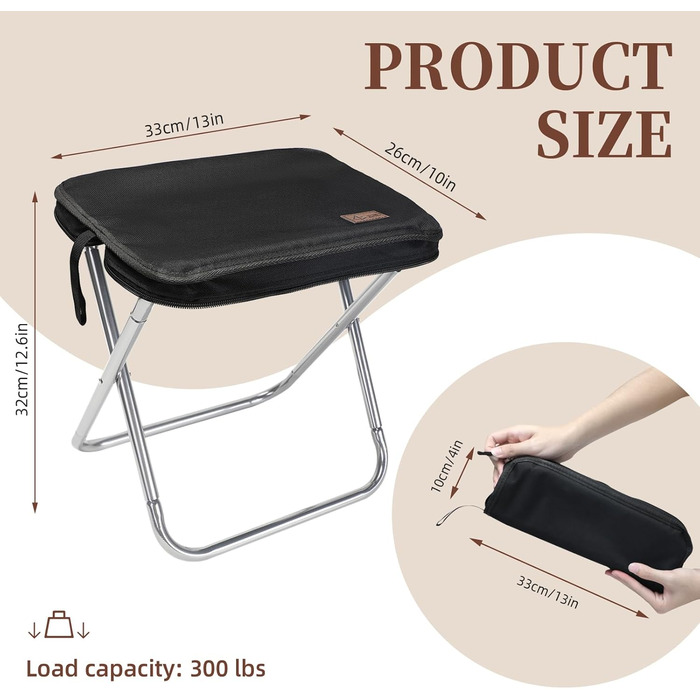 Складний туристичний стільчик для кемпінгу з алюмінію, міні-стілець для відпочинку на природі, риболовлі, пляжу та саду