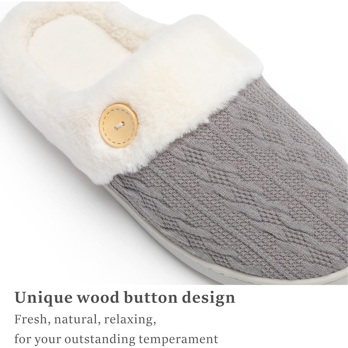 Чантому: жіночі домашні тапочки з меморі-піною, м'які, теплі, з штучним хутром, slip-on, антиковзка підошва, для дому та вулиці, розмір 38/39 EU, темно-сірий