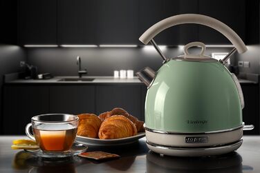 Ariete Vintage Electric Kettle 1.7L, 2000W - Green