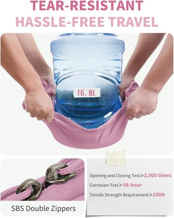 ECOHUB Органайзер для валізи, набір 6 шт. з ID-міткою, еко-пакувальні куби, легкі дорожні сумки, органайзер для рюкзака, патендована модель (Темно-рожевий)