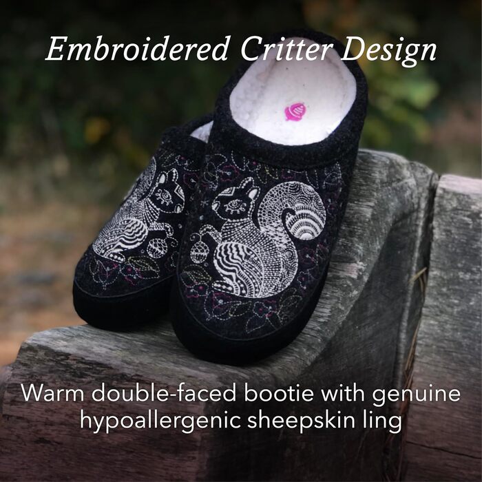 Тапочки жіночі Acorn Hoodback з вишивкою, сірі, 39/40.5 EU