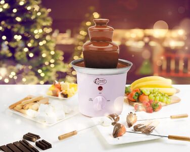 Шоколадний фонтан Bestron з 3 ярусами, рожевий, 60 Вт, з підігрівом