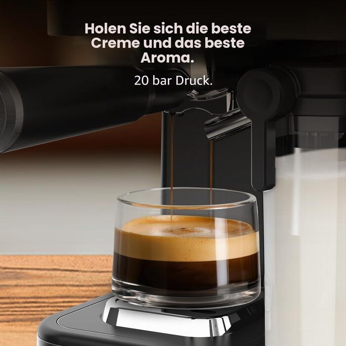 Кавомашина еспресо Cecotec Power Espresso 1350 Вт, 20 Бар, сенсорний дисплей, резервуар 1.5 л, капучинатор, подвійний холдер (ColdBrew Latte Dark)