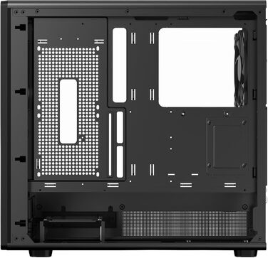 Ігровий корпус Itek Woody W2B ATX Tower, 4 вентилятори 140мм, USB 3.0, Type-C, дерев'яна передня панель, загартоване скло, чорний
