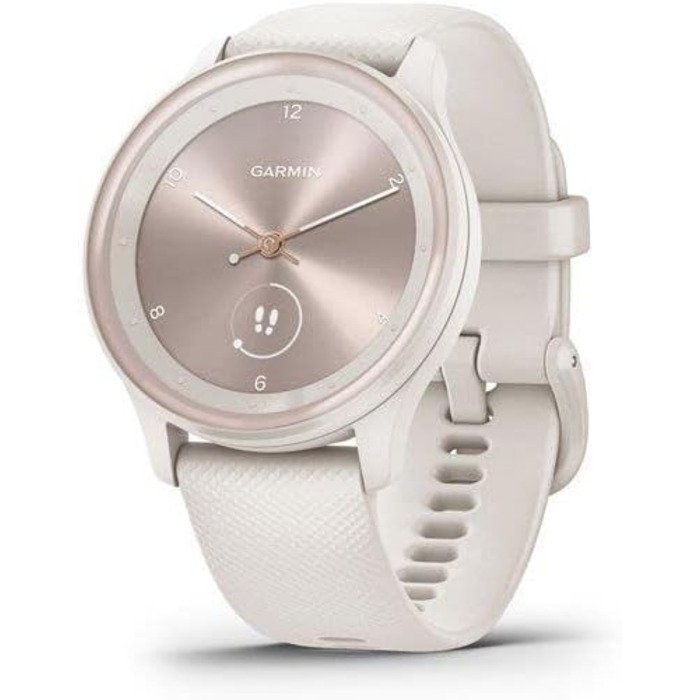 Garmin vívomove Sport - Розумний годинник з аналоговими стрілками та сенсорним дисплеєм. Функції спорту та здоров'я, сповіщення зі смартфона та до 5 днів роботи від акумулятора. Колір: слонова кістка