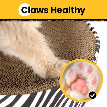 Кігтеточки для котів Conlun 2 в 1: овальні кігтеточки-ліжка, з мискою, з гофрокартону (43x33x10 см)