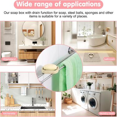 Двохсекційна мильниця овальної форми з піддоном для води. Мильниця з пластику, неслизька та міцна, для ванної кімнати, кухні, лічильника, душу (бежева та хакі)