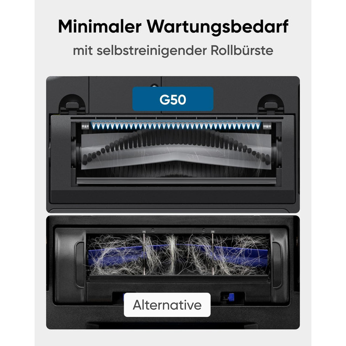 Робот-пилосос Eufy G50: потужність 4000Pa, динамічна навігація, ультратонкий (85 мм), Pro-розчісування, турбощітка, ідеально для шерсті тварин та твердих підлог