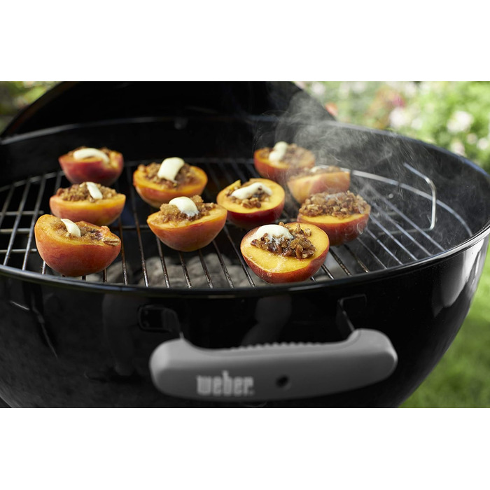 Вугільний гриль Weber Classic Kettle 47 см, порцелянове емалювання, з термометром і колесами, чорний