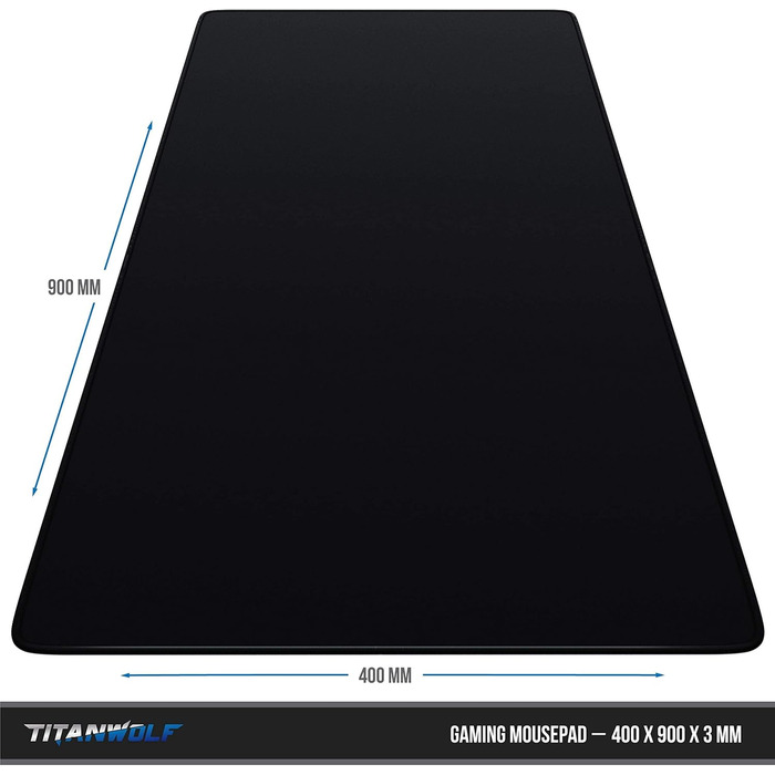 Ігрова миша XXL Titanwolf Schwarz 900 x 400mm - килимок для миші, 90x40 см