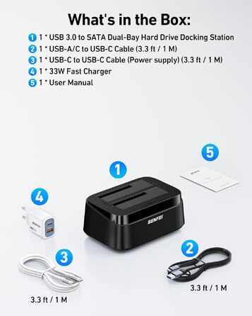 Док-станція BENFEI USB-C для HDD/SSD 2.5