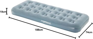 Надувне ліжко Campingaz Quickbed Single для відпочинку на природі та вдома - 188 x 74 x 19 см, до 148 кг