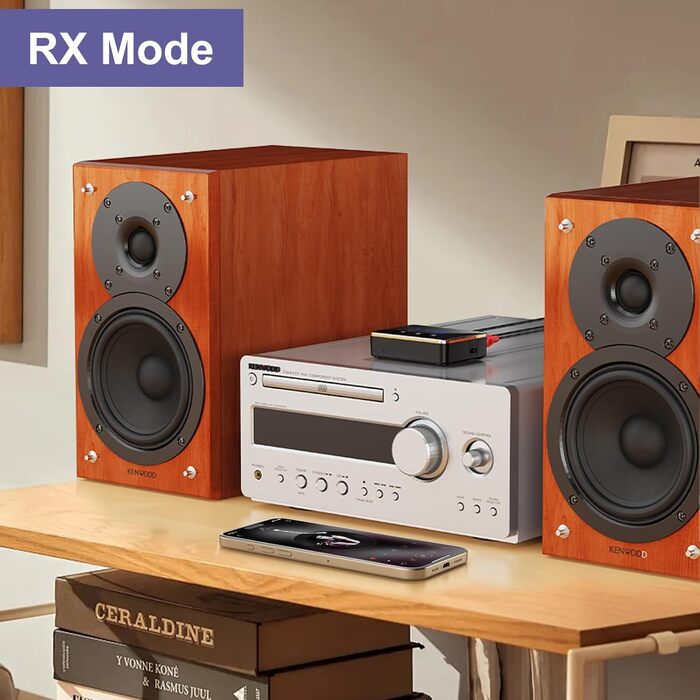 OQIMAX Bluetooth 5.4 Передавач/Приймач: 3-в-1 Bluetooth адаптер з AUX/RCA/Оптичним виходом, підтримка TF-картки та USB, для TV, стереосистеми, низька затримка, чорний