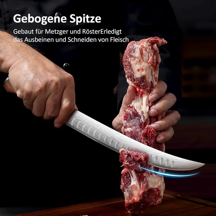 Японський кухонний ніж YOTSUBA 22см, професійний шеф-ніж з високоякісної сталі, ергономічна ручка, для приготування їжі