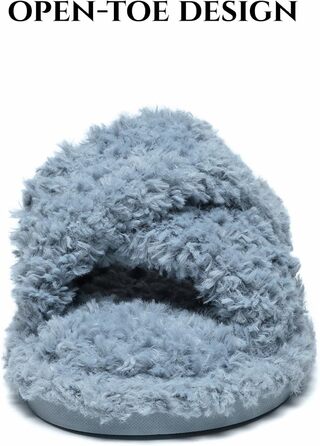 SMajong Теплі жіночі плюшеві халапи (тапочки) зимові, синього кольору (42/43 EU)